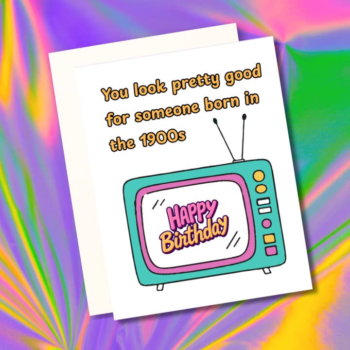Né(e) dans les années 1900 | Carte d'anniversaire pour la vente par Pretty Pages