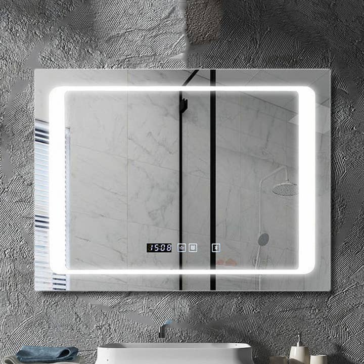 800 X 600 MM Bathroom Mirror with Bluetooth Speaker, LED Lights Illuminated Wall Mount Light-Up CCT Changing, Dimmable Touch Switch Horizontal/Vertical for wholesale by ENER-J