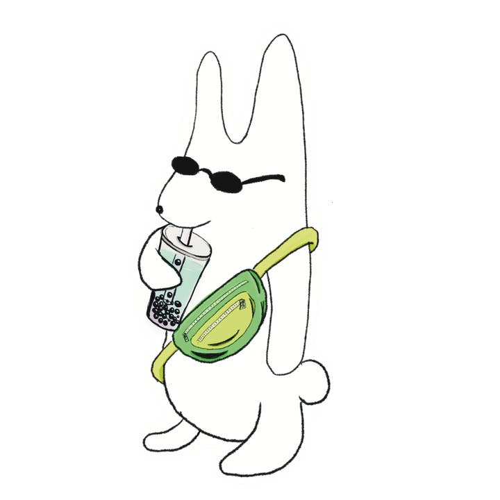 Sticker Boba Bunny voor wholesale door Desert Bunni