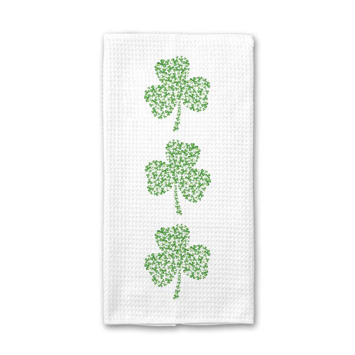 Shamrock Irish Kitchen Towel, St Patrick Dish Towel Pinch for wholesale by Canary Road