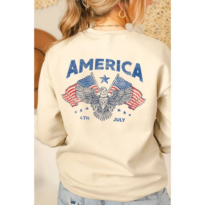 Illustrated Society - Wholesale Graphic Sweatshirt - Women's - AMERICA VINTAGE GRAPHIC SWEATSHIRTS