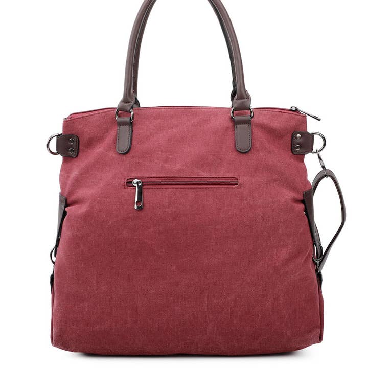 Ellas Trading – wholesale Shoulder bag – women's – Sparkling Glitter Star Canvas Expandable Shoulder Tote3