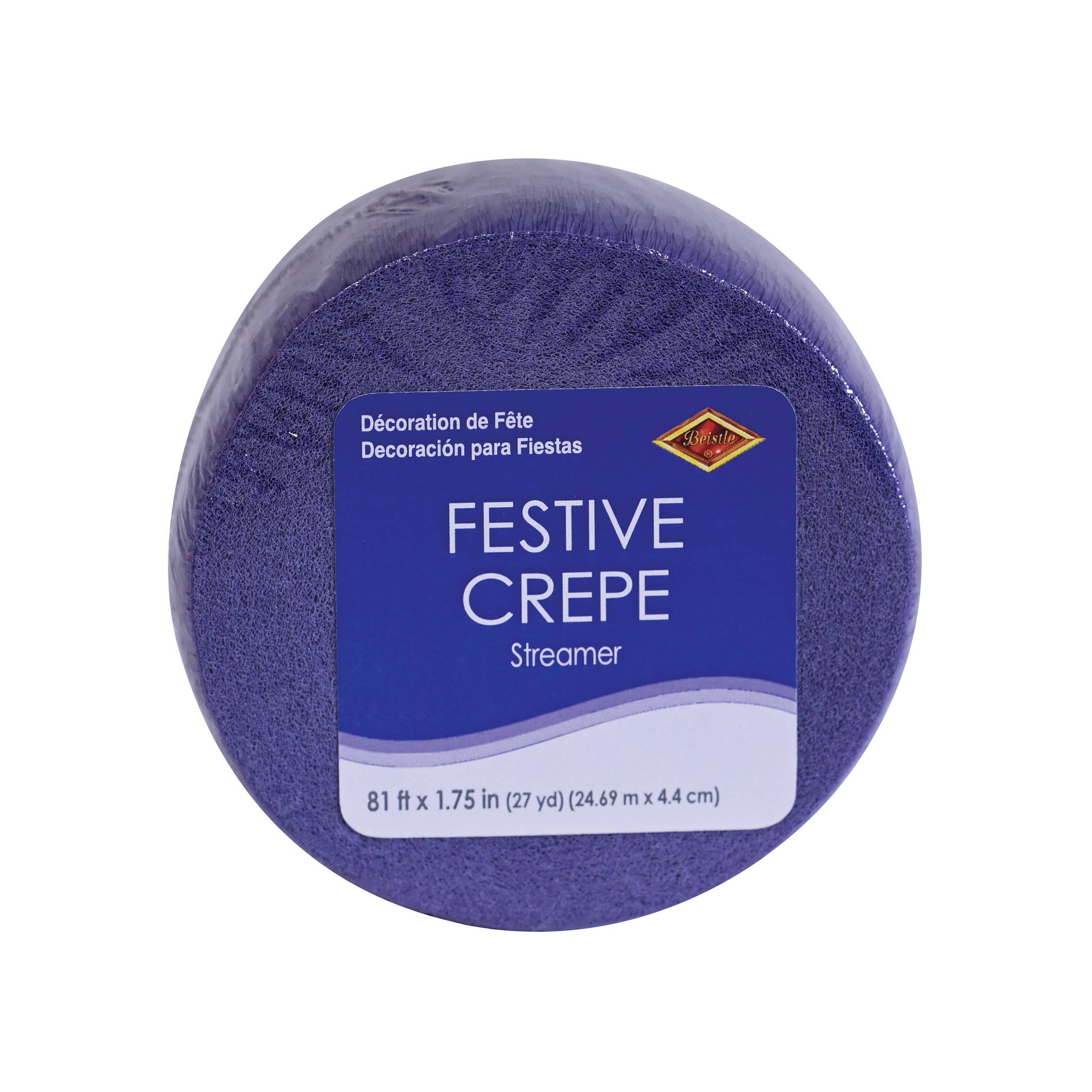 Beistle - Wholesale Bunting/Garland - Purple Festive Crepe Streamer, 1¾" x 81'1