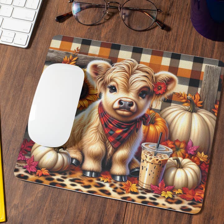 Highland Cow Fall | Mouse Pad for wholesale by Corksee