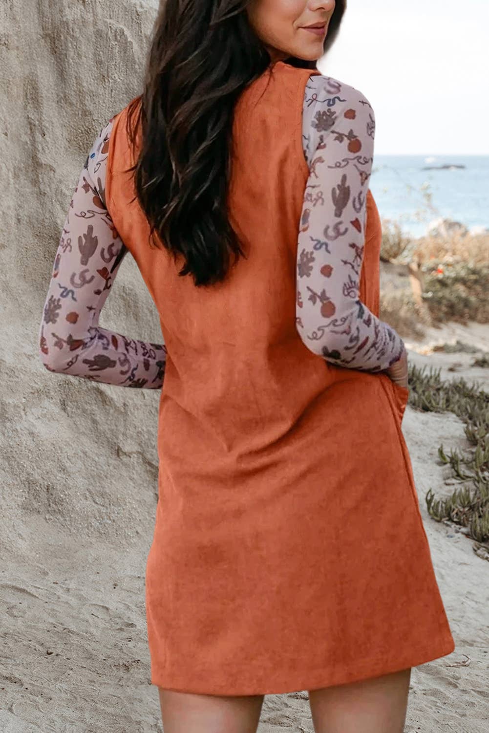 As shown Western Embroidered Pocket Pre-fall Mini Dress | S-XL for wholesale on Faire1