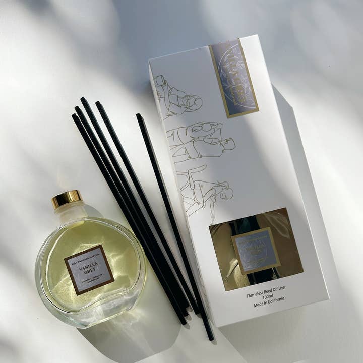Vanilla Grey - Reed Diffuser (w/ New Packaging Box) for wholesale by Kyler Handcrafts and Gifts