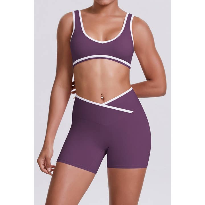 Naaktgevoel Contrastkleur Sport Yoga Set voor wholesale door Paperdoll