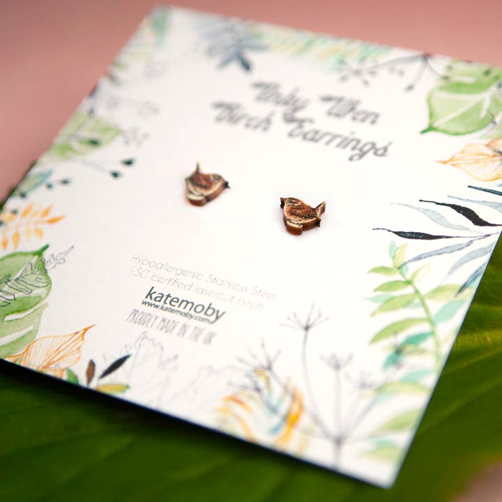 Kate Moby - Wholesale Stud/Post Earrings - Inky Wren Birch Hypoallergenic Tiny Stud Earrings5