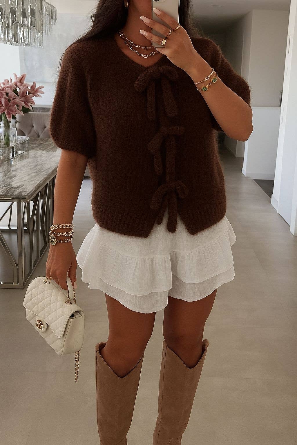 ESTEE BROWN - Vendita all'ingrosso Maglione tricot - Donna - Cardigan lavorato a maglia a maniche corte - 94041