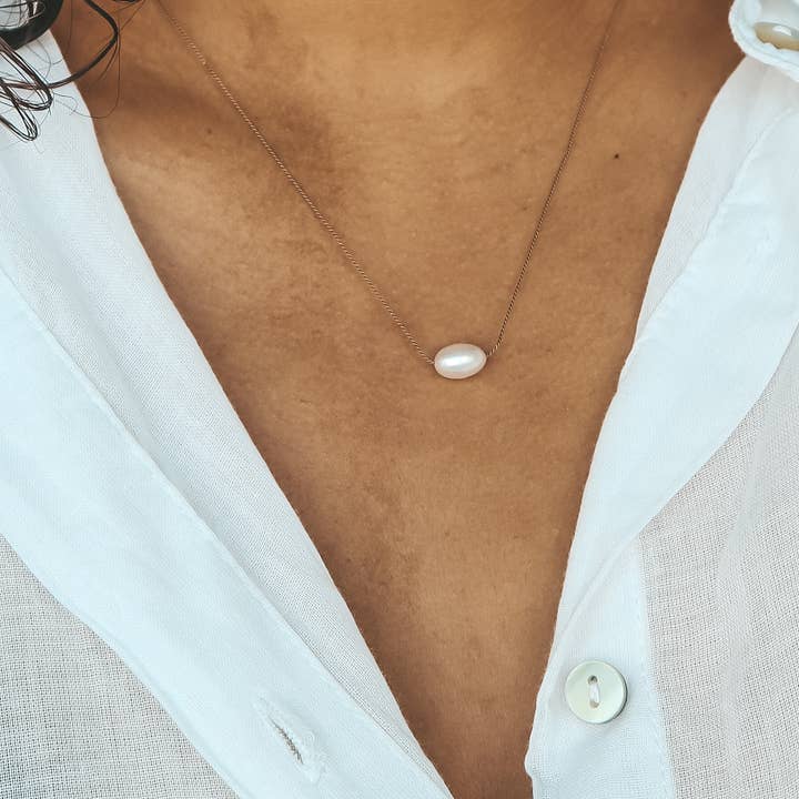Bali Soul - Wholesale Pendant/Charm Necklace - Pearl Silk Cord Necklace, Minimalist Wedding Necklace