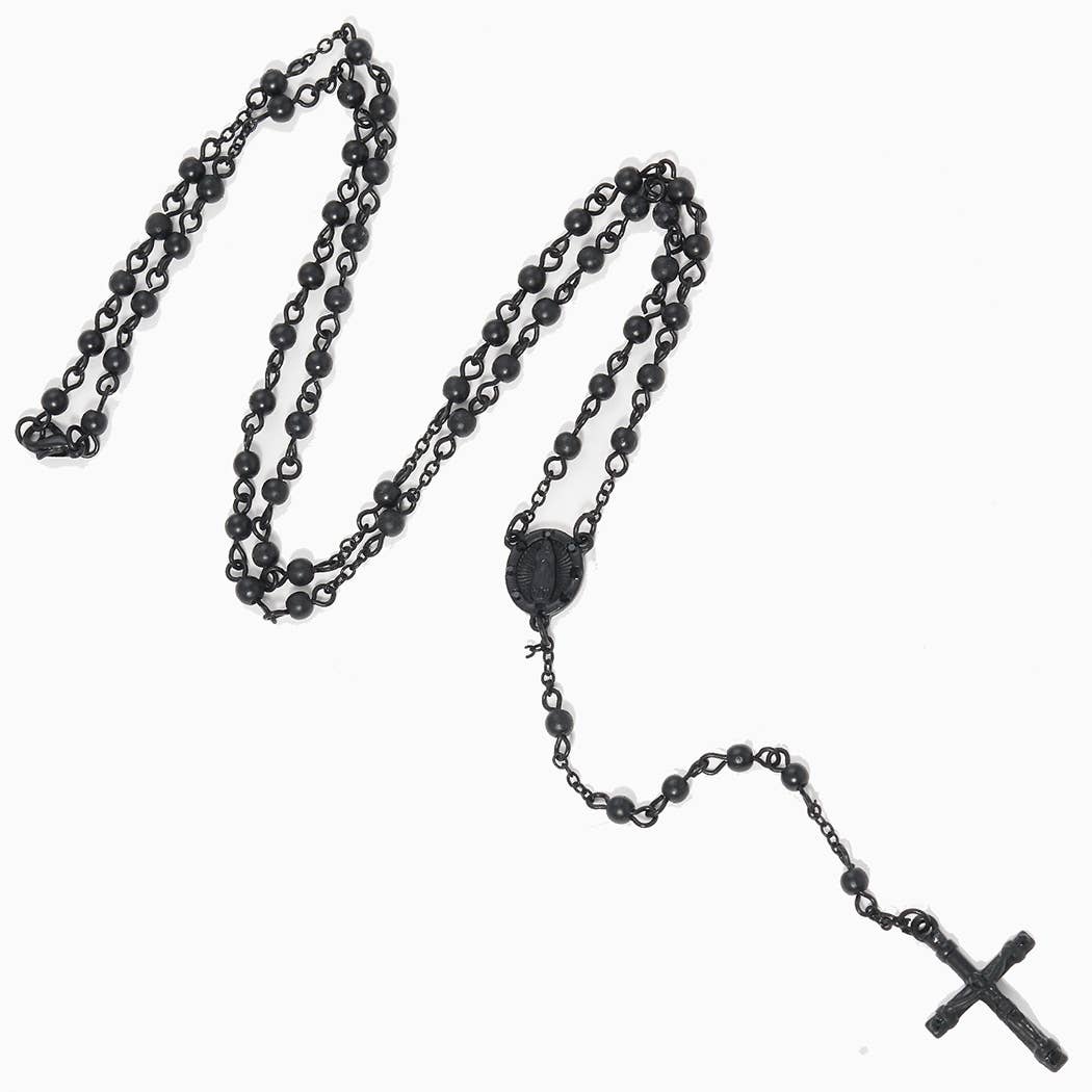 Fashion City - Wholesale Ketting met gebedskralen - Goudverguld rozenkransketting0