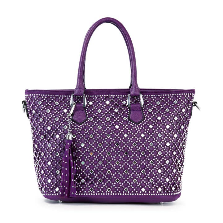 Handbag Express - Wholesale Tote Bag - Women's - Dazzling Rhinestone Shopper Style Tote7