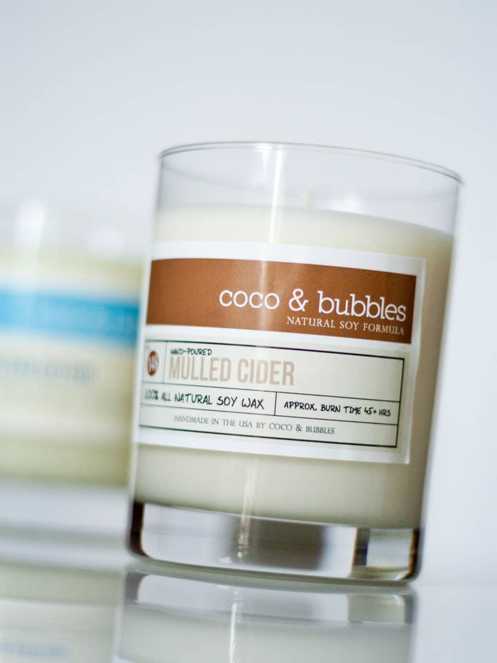 Mulled Cider Scented Glass Tumbler for wholesale by Coco & Bubbles
