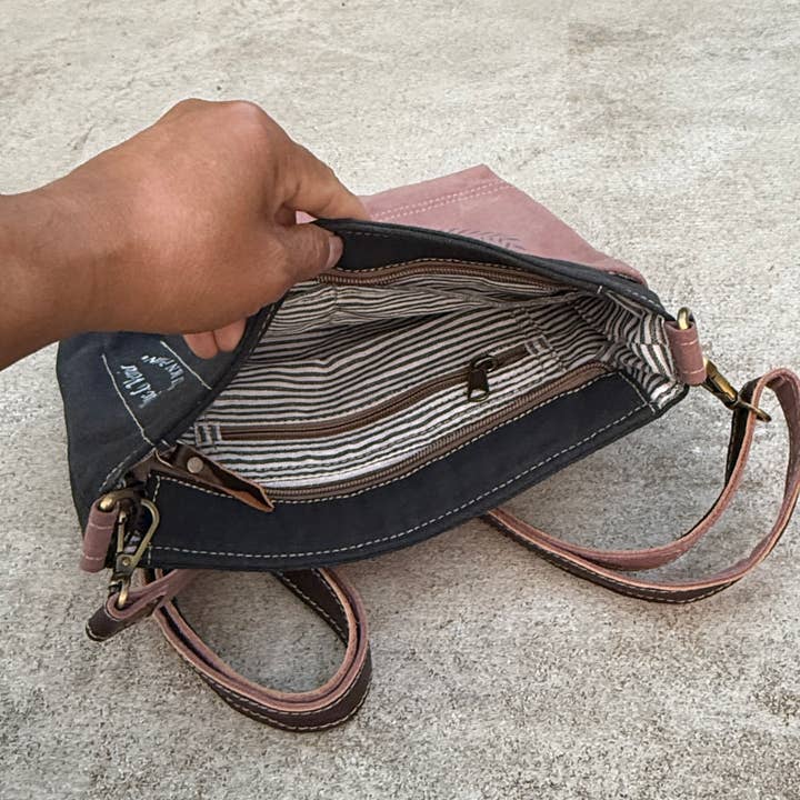 Lungta Imports - Wholesale Crossbody bag – Women's - Recycled Military Canvas Crossbody Bag – Rugged & Eco-Friend8