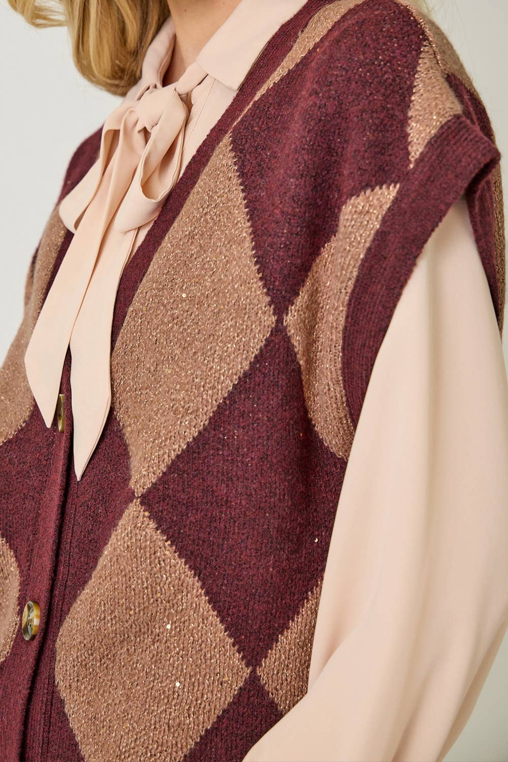 Mystree – wholesale Sleeveless sweatshirts – Women′s – 61140 Argyle Sweater Vest5