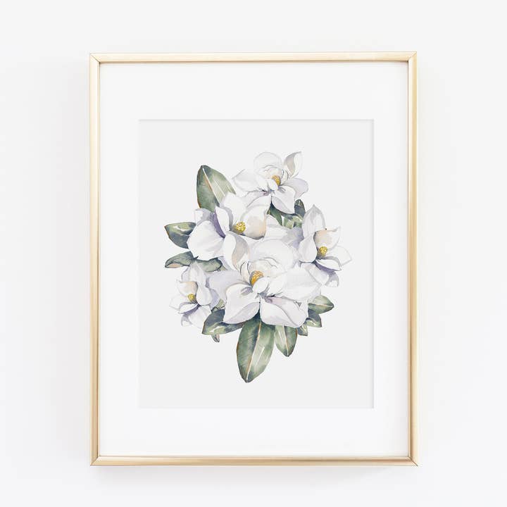 Southern Magnolia Art Print for wholesale by Cami Monet