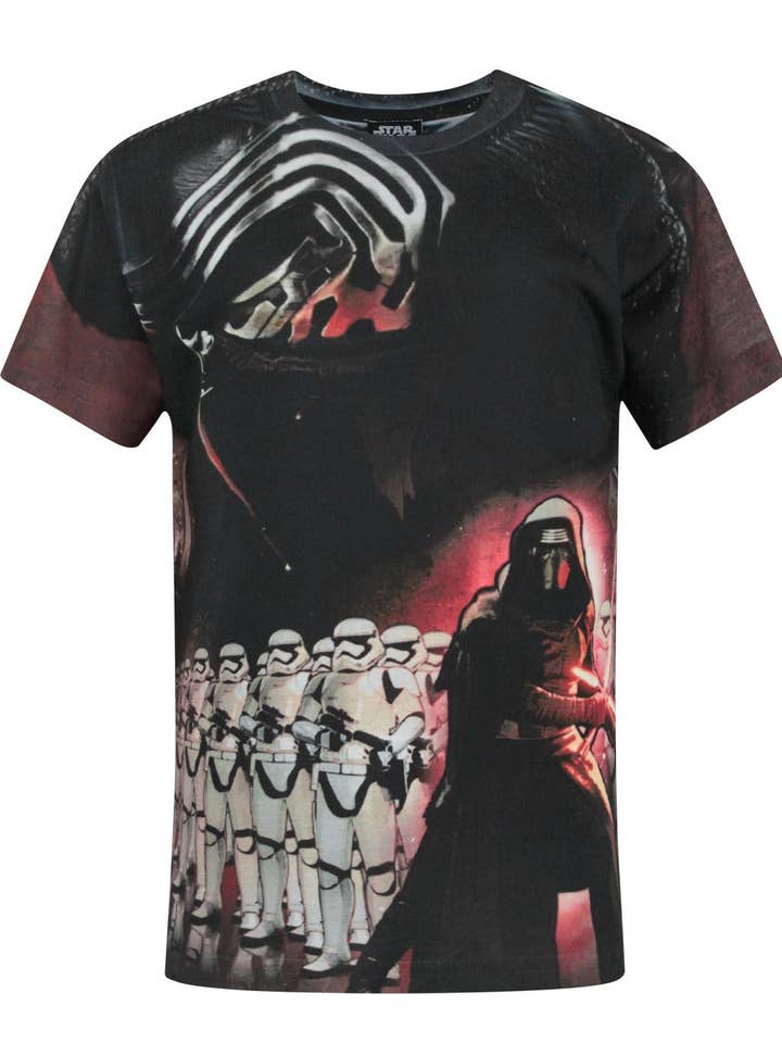 Camiseta Branca de Manga Curta do Kylo Ren para Rapazes de Star Wars por atacado de Vanilla Underground