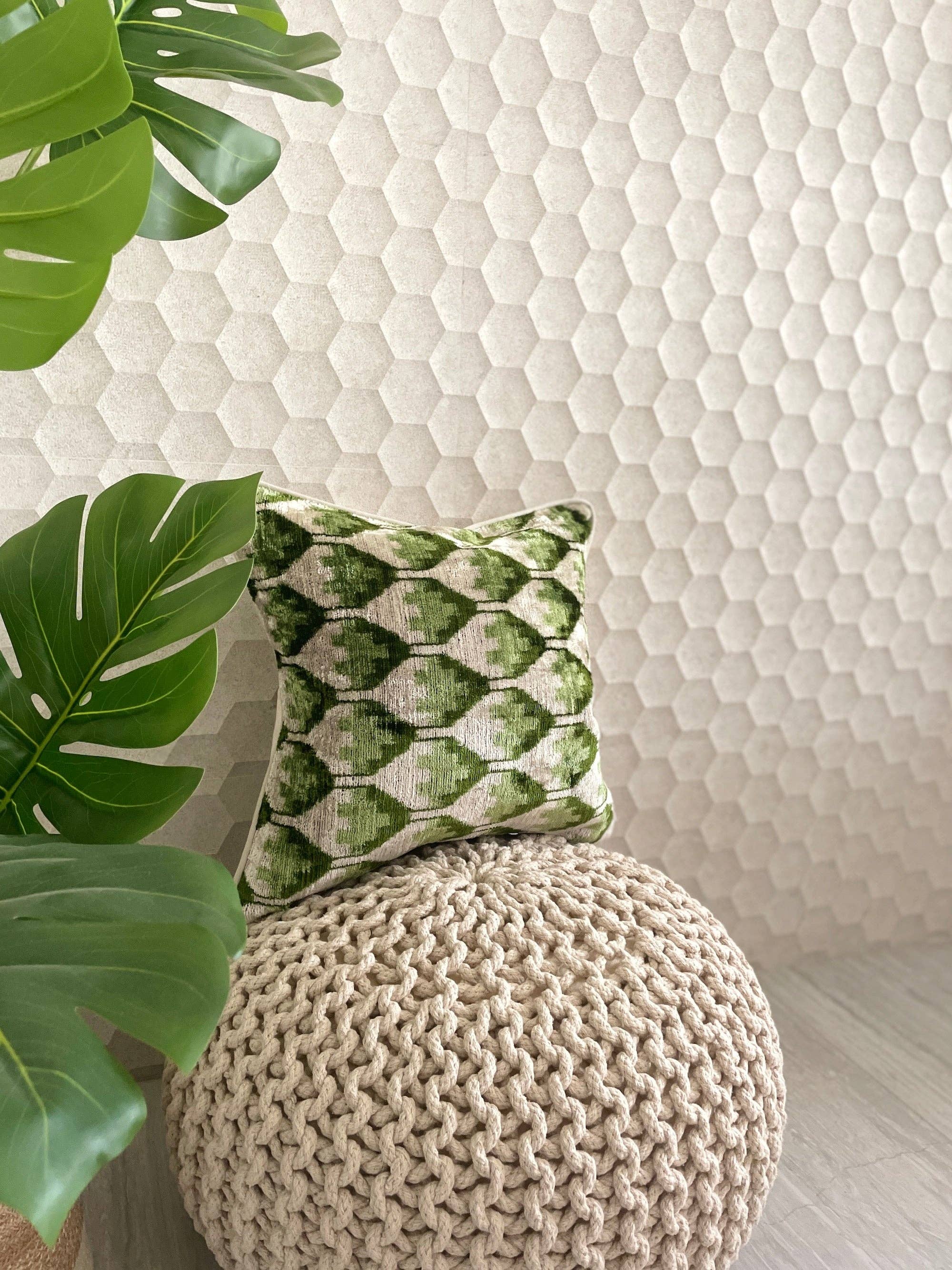 Mila∞Miro by Emelie - Venta al por mayor Funda de cojín - Cojín de Terciopelo Ikat Energía Verde | Almohada de Terciopelo Ikat Energía Verde4