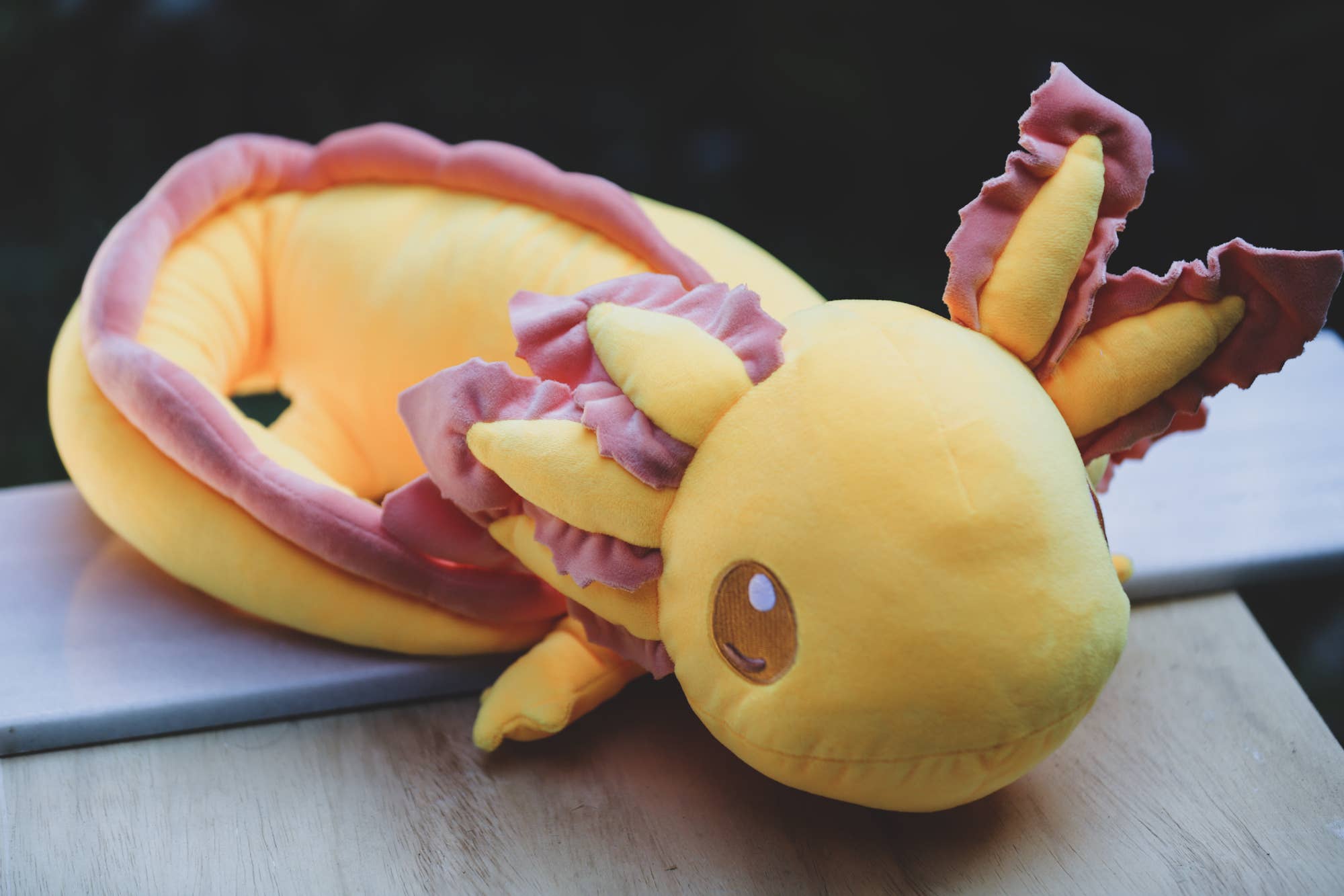 yellow axolotl minecraft plush