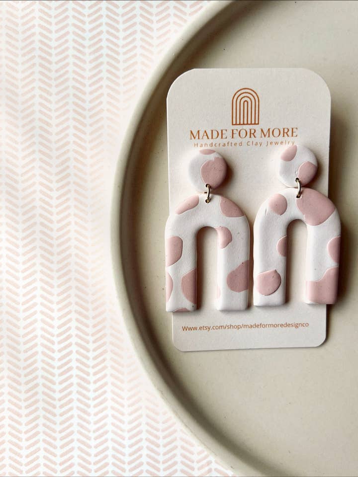 Bachelorette Earrings | Nashville Earrings | Cow Print for wholesale by Made For More