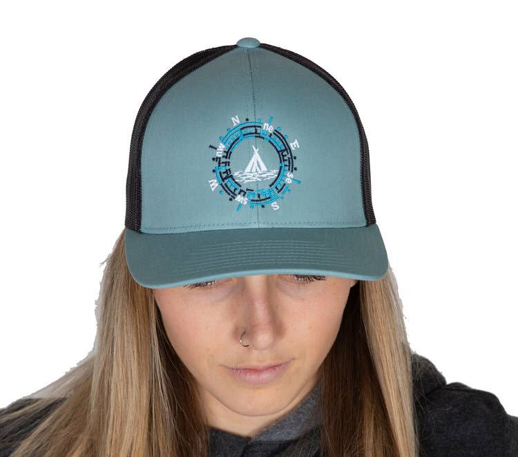 Blue Compass Trucker Hat for wholesale on Faire0