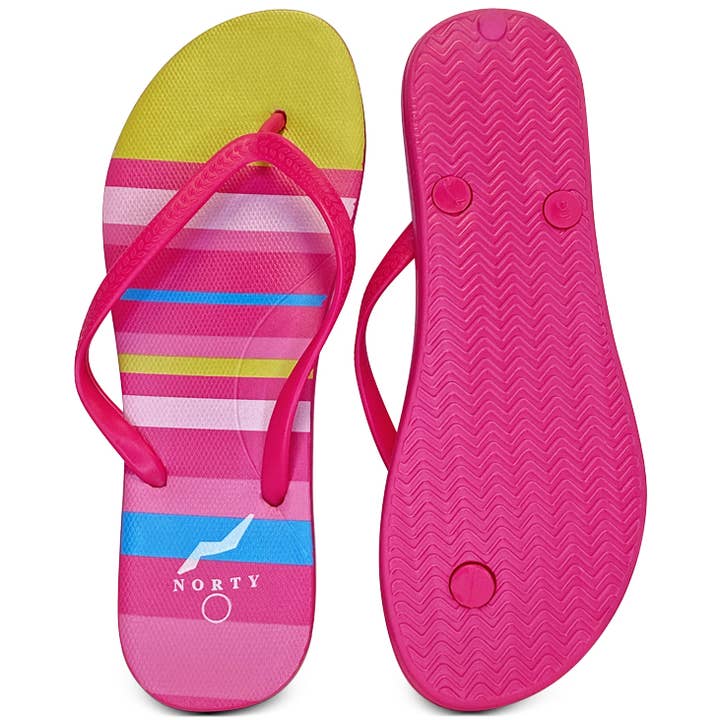 Sandales à tongs décontractées en EVA Norty pour femmes 42318 à rayures roses pour la vente par Eastern Off Price