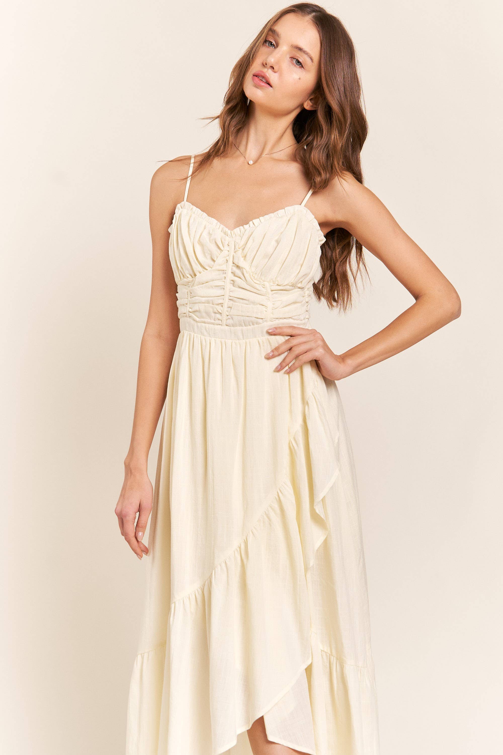 In The Beginning - Vente Robe – femme - Robe longue bleue à découpes latérales détaillées13