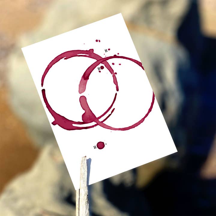 Ansichtkaart "HO HO HO" | Kerstmis WijnAchten Rode wijn voor wholesale door Prinzenart