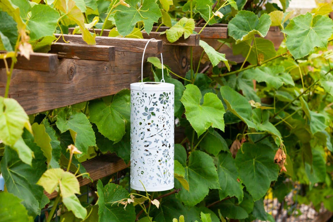 Allsop Home & Garden - Wholesale Outdoor/Lawn Light - Metal Bloom 12" Outdoor Solar Lantern - White7