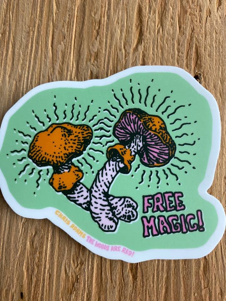Free Magic Wavy Caps Mushroom Sticker for wholesale by Sporelust!