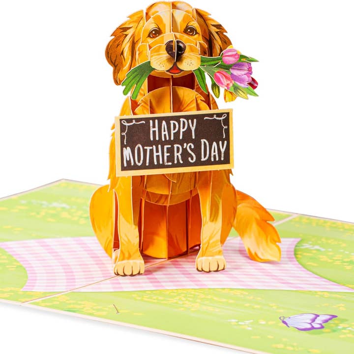 Happy Mother's Day Dog Pop Up Card - 5" x 7" for wholesale by Paper Love