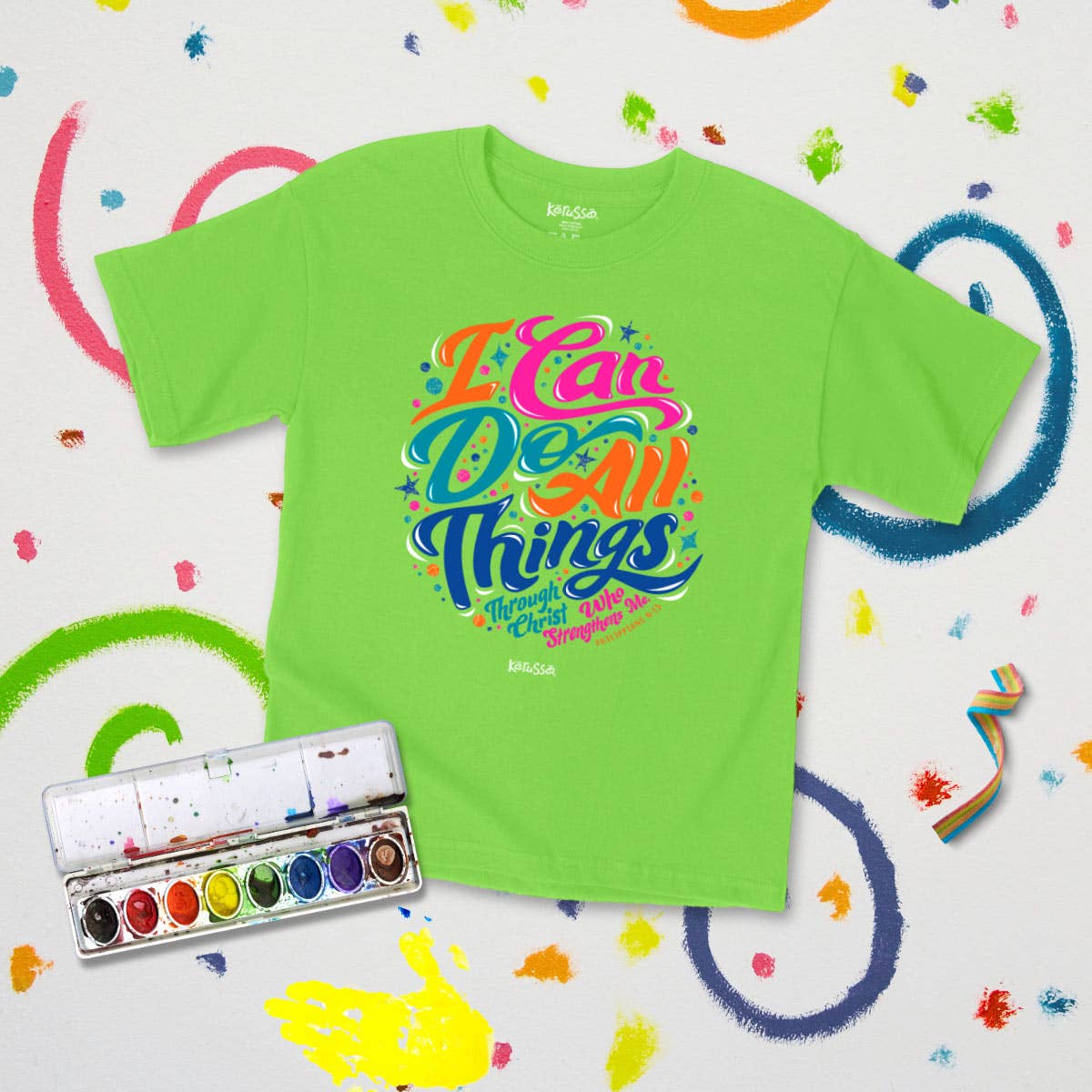 Lime Kerusso Kids T-Shirt I Can Do All Things for wholesale on Faire3