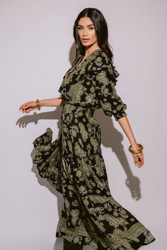 Piti Cuiti - Vente Tunique – femme - CHEMISE RÊVE CACHEMIRE VERT2