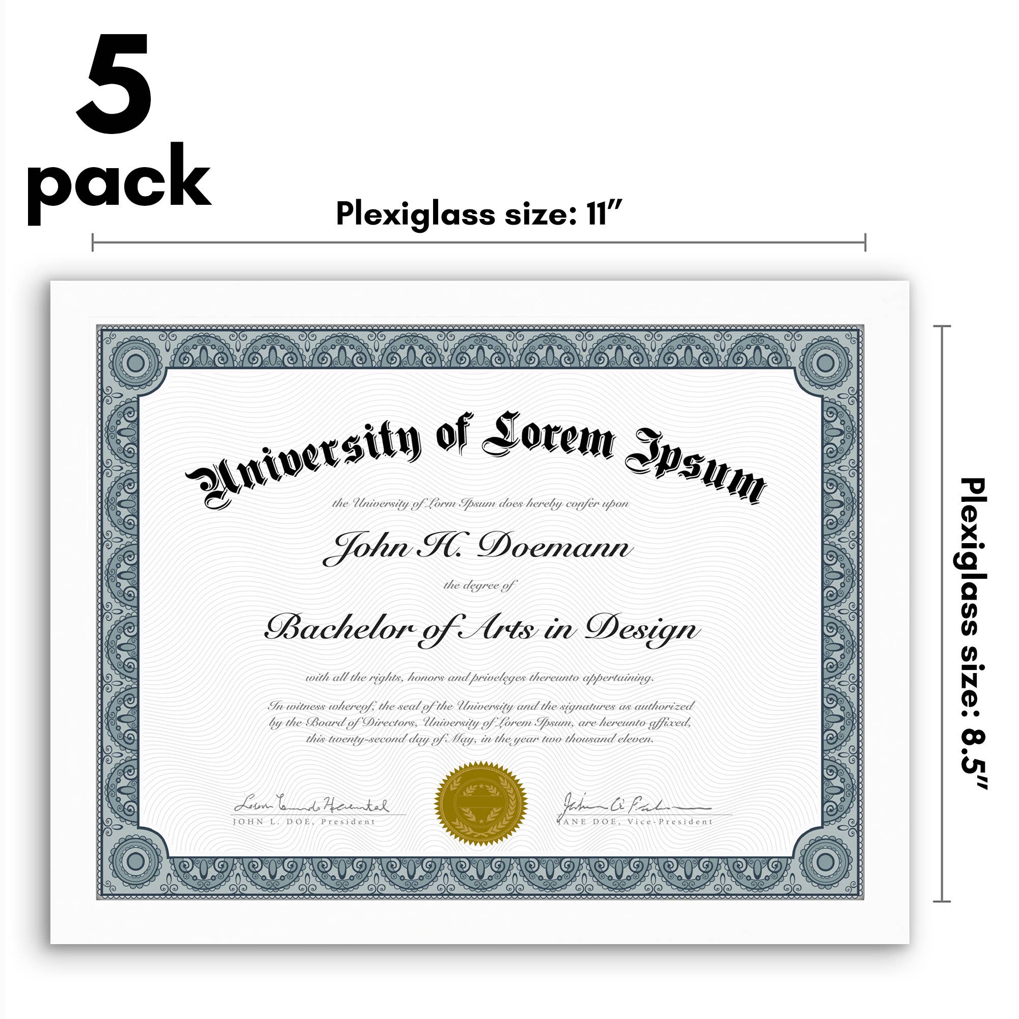 Americanflat - Wholesale Picture Frame - Americanflat 5 Pack Picture Frames Plexiglass Cover45