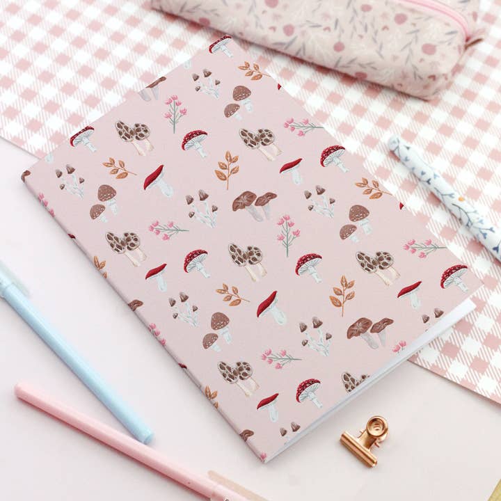 Foraging mushrooms notebook - Autumn Soft cover notebook for wholesale by My Sweet Paper Card