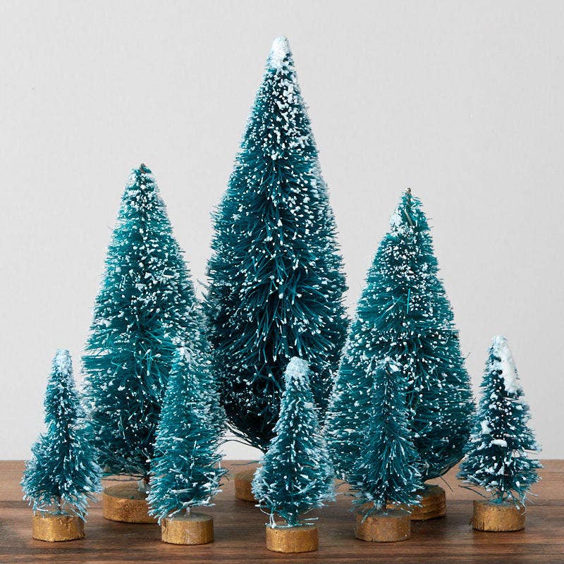 Factory Direct Craft – wholesale Artificial Christmas tree – Frosted Green Bottle Brush Trees from 1-1/2" to 3-3/4" tall0