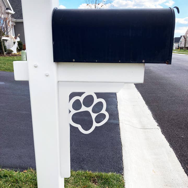 Paw Print Mailbox Bracket and Porch Decor, 16 Inch for wholesale by JennyGems