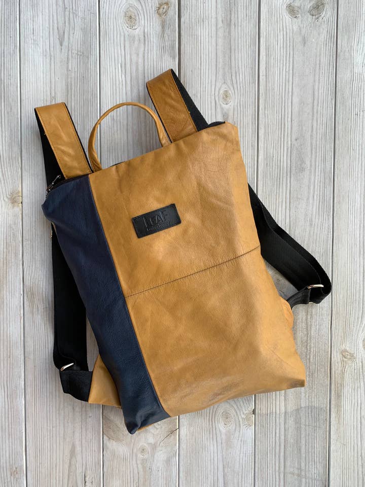 Small Brown Leather Backpack, Women Backpack, Travel for wholesale by LeaF