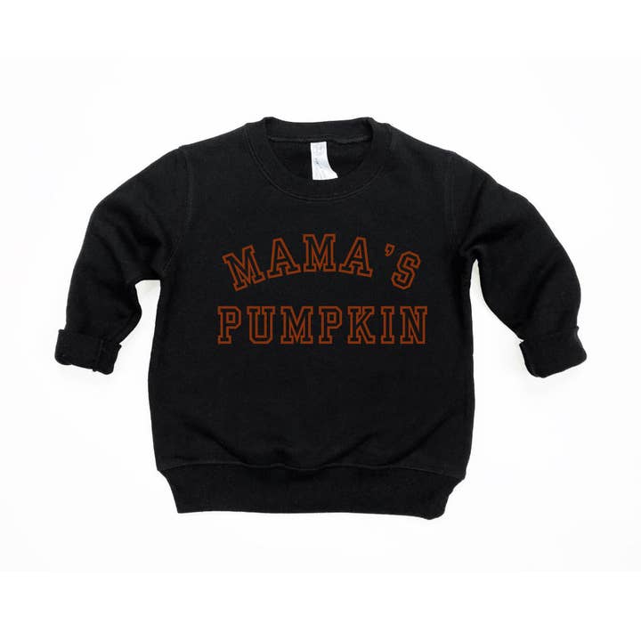 Mama's Pumpkin Varsity Pullover - Fall Toddler Clothes for wholesale by SBG Co.