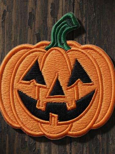 Pumpkin Embroidered Patches..!! for wholesale by Icon Punch