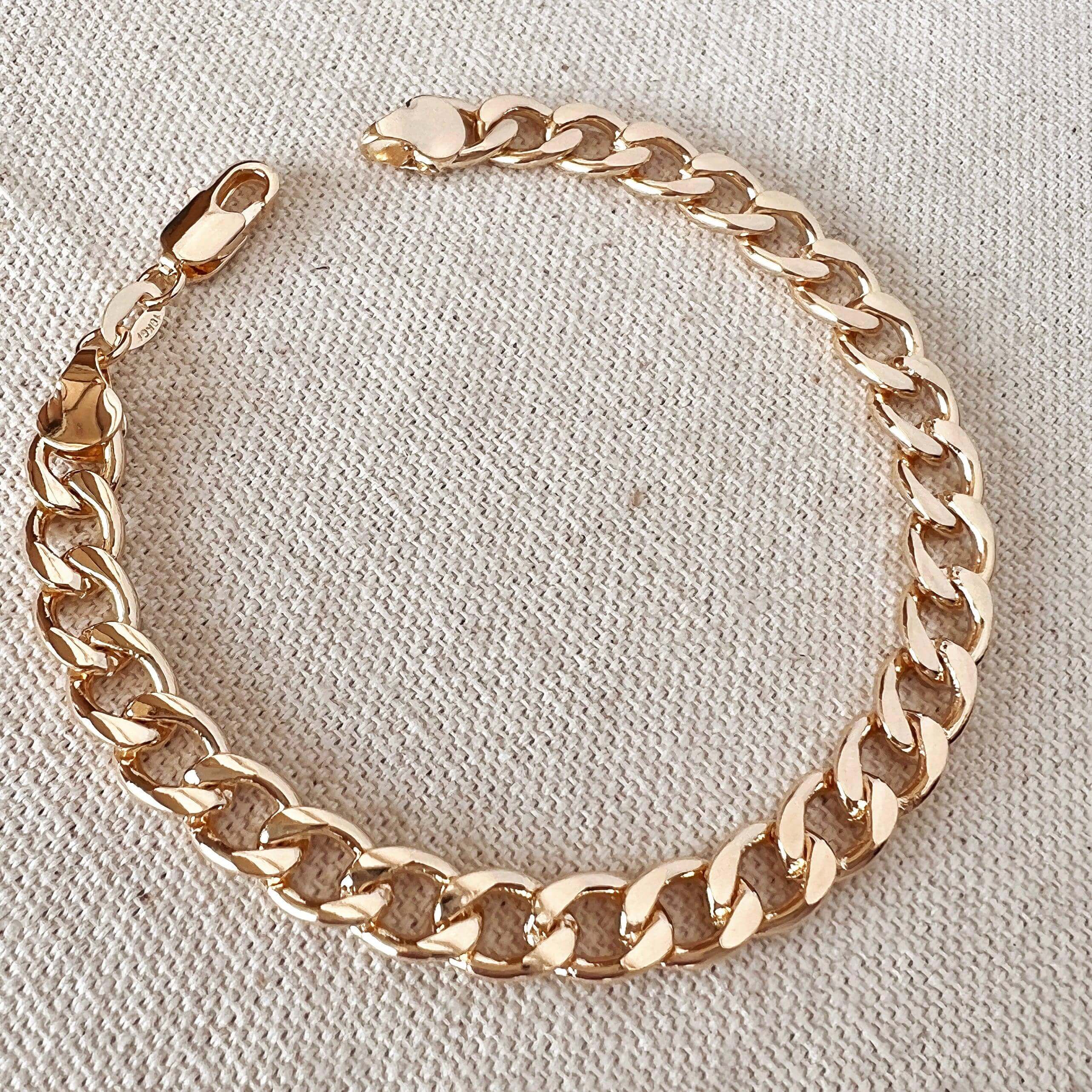 GoldFi - Wholesale Link & Chain Bracelet - 18k Gold Filled Unisex Chunky Cuban Bracelet2