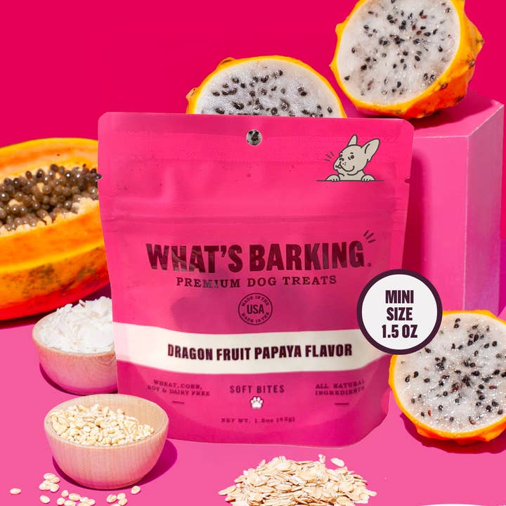 What's Barking - Wholesale Pet Treats - Dog - Dragon Fruit Papaya Dog Treats, 1.5oz Case0