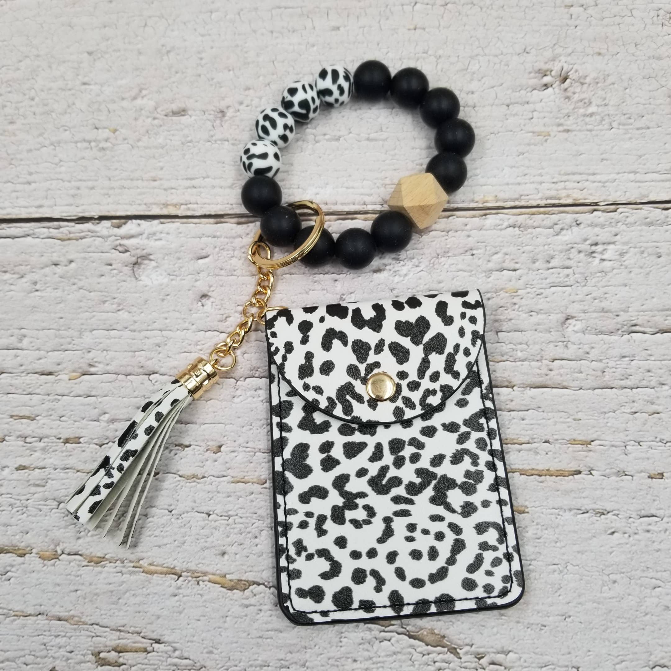Treasure Wholesale - Wholesale Keychain Bracelet - Leopard & Snake Tassel Card Case Bracelet Keychain0