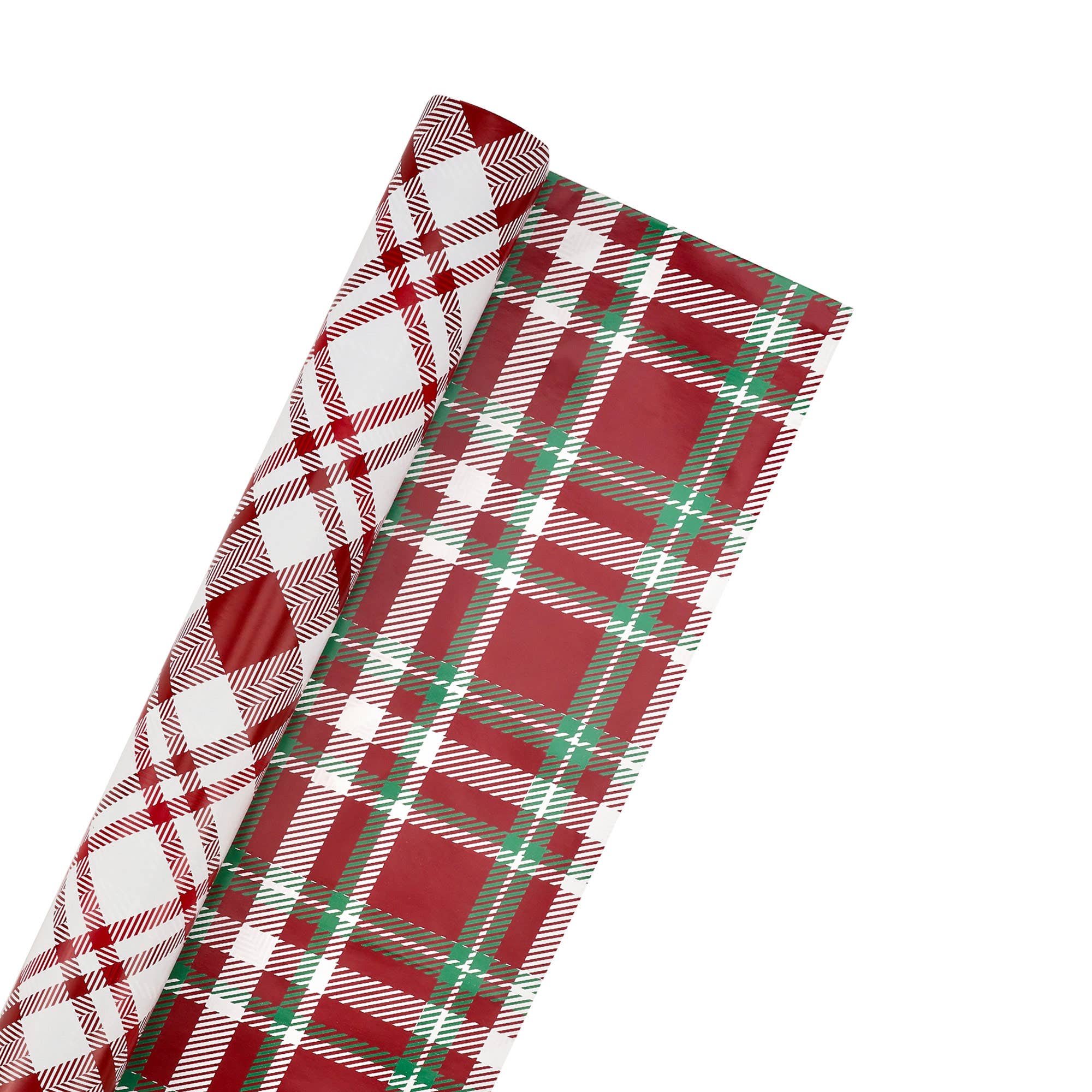 LA Ribbons Wholesale - Wholesale Wrapping Paper Roll - 30" x 10’ Holiday Reversible Wrapping Paper | Red, Black and White Plaid/Red/White Plaid2