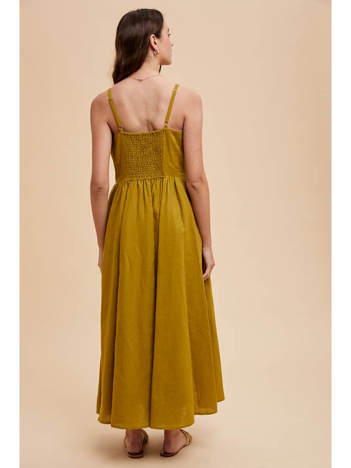 In Loom - Wholesale Dress - Women's - LINEN BLEND BUTTON DRESS8