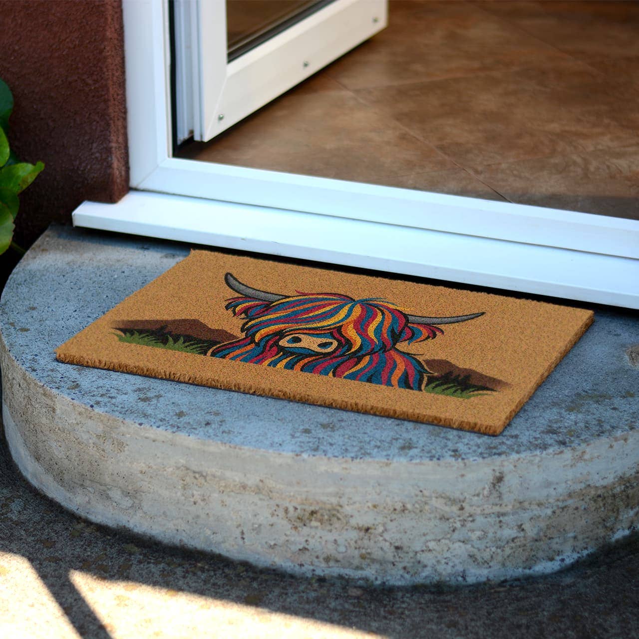 Wholesale Gifts Tomorrow - Venta al por mayor Felpudo - Felpudo de Fibra de Coco con Vaca Highland – Humor para la Entrada Interior/Exterior2