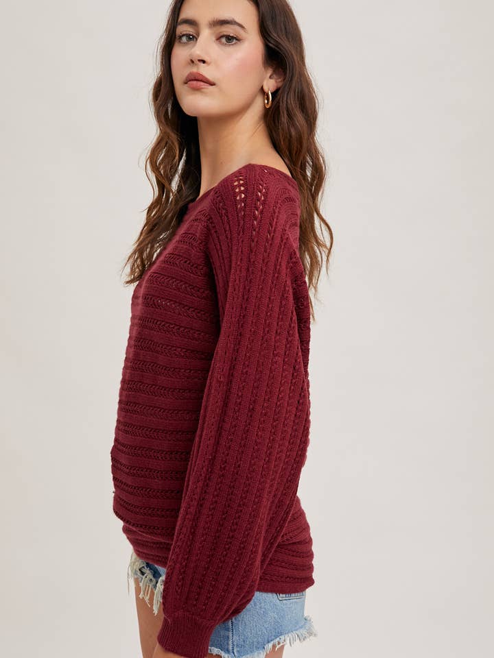 Bluivy - Wholesale Knit Sweater - Women's - TEXTURED VERSATILE SWEATER PULLOVER