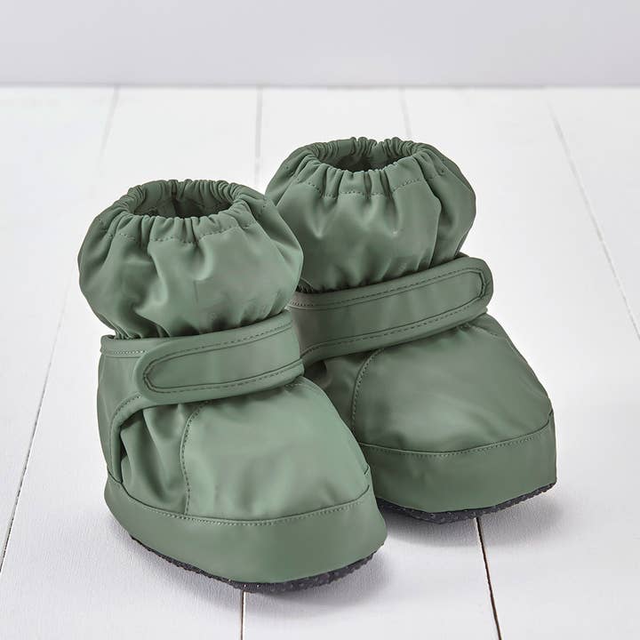 Khaki Green PU Showerproof Bootie for wholesale by Grass & Air