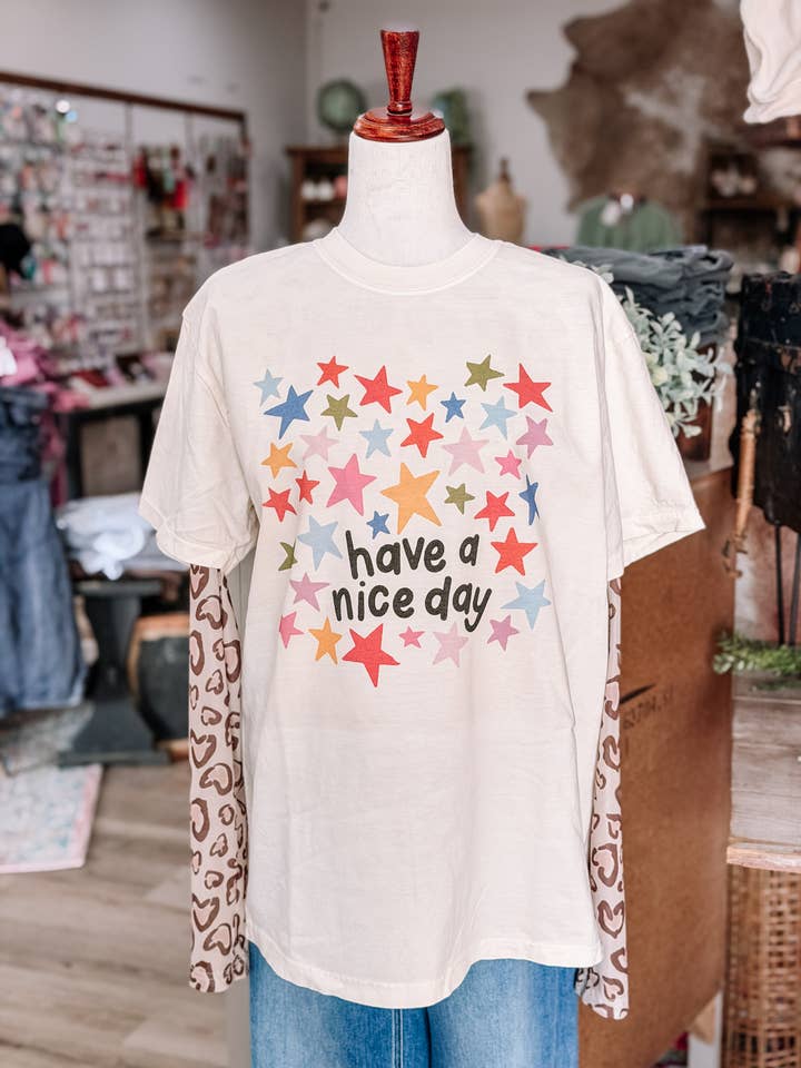 Colorful Stars Positive Comfort Colors Graphic T-shirt for wholesale by Jolene's Boutique