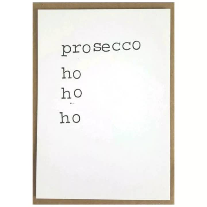 Prosecco Ho Ho Ho for wholesale by By Mar Postcards